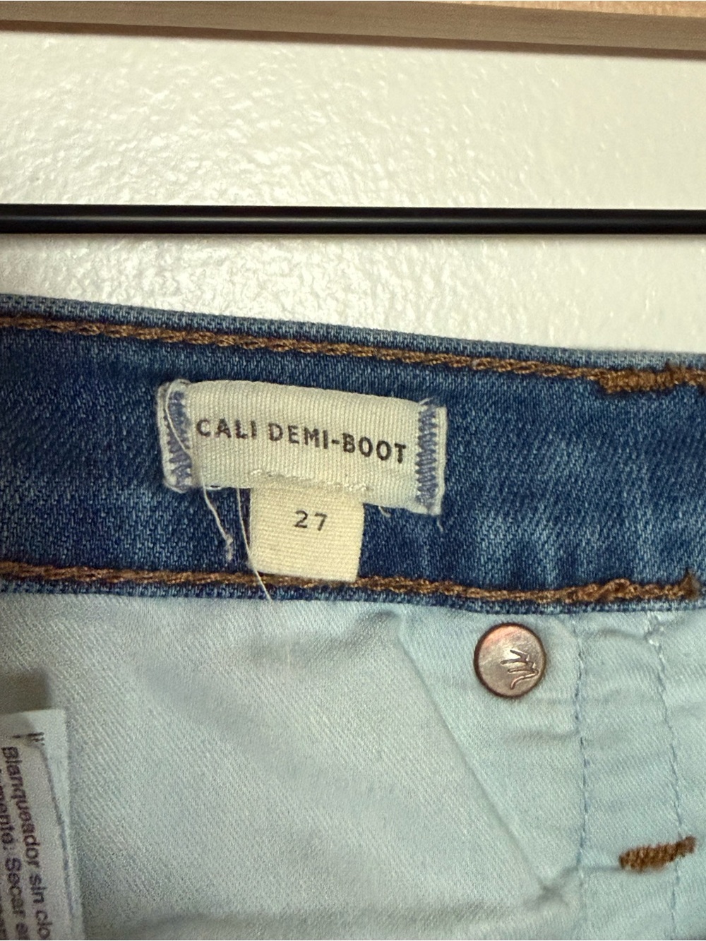Madewell Cali Demi Boot button fly vintage blue jeans - size 27 - Picture 4 of 5